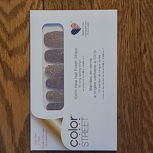 Color Street Nail Strips in a cream color glitter. Proudly Made in the USA.